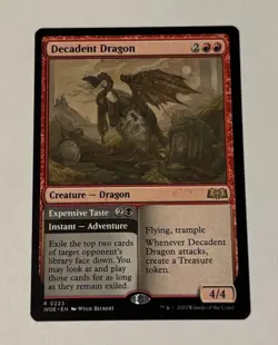 MTG Decadent Dragon - Wilds Of Eldraine NM - Image 1