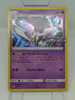 Pokemon TCG Malamar SM117 Stamped Prerelease Sun & Moon Black Star Promo NM/LP - Image 2
