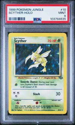 1999 POKEMON JUNGLE #10 SCYTHER-HOLO PSA 9 - Image 1