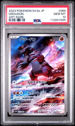 2023 POKEMON JPN SV3A-RAGING SURF ART RARE #069 GROUDON PSA 10 - Image 1