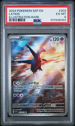 2024 POKEMON SSP EN-SURGING SPARKS ILLUSTRATION RARE #203 LATIOS PSA 6 - Image 1