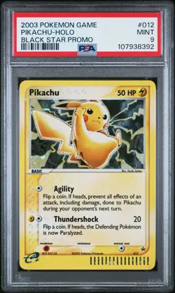 2003 POKEMON BLACK STAR PROMO #012 PIKACHU-HOLO PSA 9 - Image 1