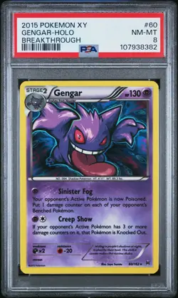 2015 POKEMON XY BREAKTHROUGH #60 GENGAR-HOLO PSA 8 - Image 1
