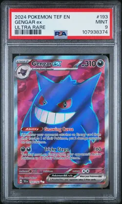 2024 POKEMON TEF EN-TEMPORAL FORCES ULTRA RARE #193 GENGAR EX PSA 9 - Image 1