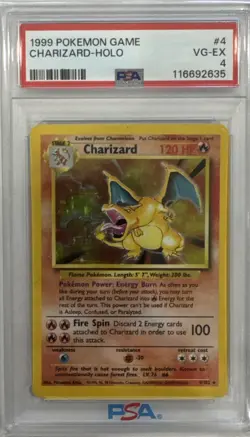 1999 Pokemon Game Charizard Holo PSA 4 - Image 1