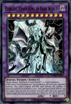 Clorless, Chaos King Of Dark World - Super Rare 1st Edition MZMI-EN014 NM YuGiOh - Image 1