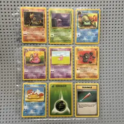Vintage Pokemon Cards Lot Fossil Set Light Play 1999 Wizards Of The Coast Binder - Image 1