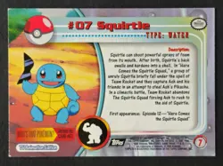 Topps Pokemon TV Animation Edition trading card of Squirtle, card number 7. - Image 4