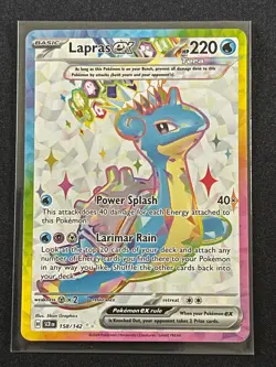 Pokemon TCG Stellar Crown Lapras EX Ultra Rare Holo Card 158/142 - Image 1