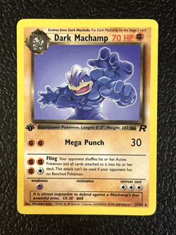 Dark Machamp 27/82 1st Edition Rare Team Rocket Pokemon Trading Card TCG - NM - Image 1