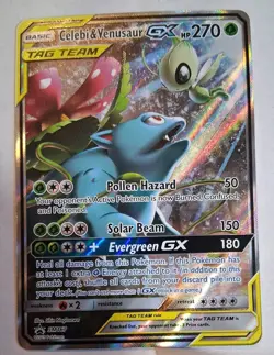 Celebi&VenusaurGX SM167 Sun & Moon Tag Team Black Star Promo Card NM Pokemon TCG - Image 1