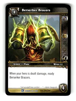 World of Warcraft TCG Fields of Honor Trading Card Berserker Bracers #153 U - Image 1