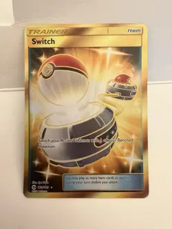 Switch - 160/149 Sun & Moon Base Gold Trainer - NM/mint Pokemon TCG Card - Image 1