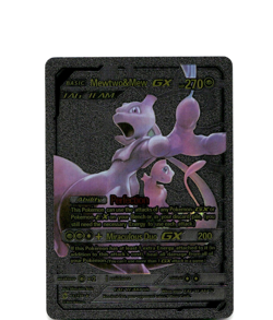 Custom Metallic Black MEWTWO Card Mew GX READ DESCRIPTION BELOW - Image 1