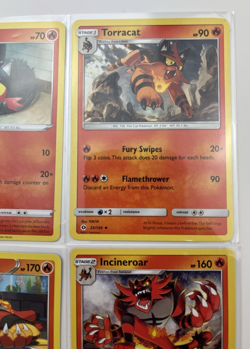 4 Card Lot Litten Torracat Incineroar Pokemon TCG common basic Stage 1&2 - Image 3