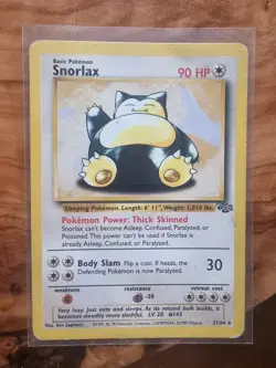 Pokemon TCG Snorlax Jungle Card 27/64 Unlimited Rare, LP/NM Condition, Non-Holo - Image 1