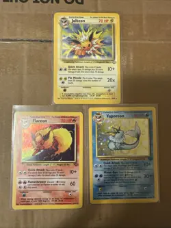 Pokemon TCG Vaporeon Flareon Jolteon Holo Card Jungle Set See Pictures - Image 1