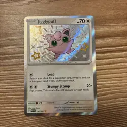Pokemon TCG Jigglypuff Scarlet & Violet Paldean Fates Holo Card 198/091 - Image 1