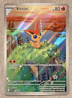 Pokemon TCG Victini Black Bolt & White Flare Promo Card Illustration NM. - Image 1