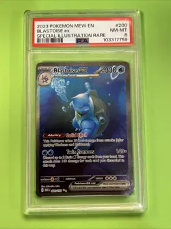 Pokemon Cards PSA 8 NM-MT Blastoise ex 151 SIR 2023 200/165 Ultra Rare - Image 1