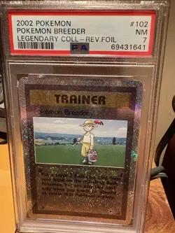 2002 Pokemon Breeder Trainer Card Legendary Collection Rev. Foil PSA 7 - Image 1