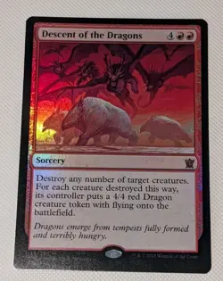 MTG *FOIL * Dragons of Tarkir Mythic Rare DESCENT OF THE DRAGONS NM - Image 1