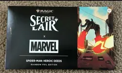 MTG Secret Lair x Marvel's Spider-Man: Heroic Deeds Rainbow Foil Edition In-Hand - Image 1