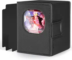 MTG Deck Box for Commander Display, Black, Modern Style, Trading Card Storage Bo - Image 3