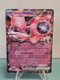 Pokemon TCG Team Rocket's Mewtwo ex 081/182 Sv10: Destined Rivals Holo NM - Image 1