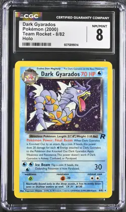CGC 8 Dark Gyarados 2000 Team Rocket 8/82 Holo Pokemon Card - Image 1
