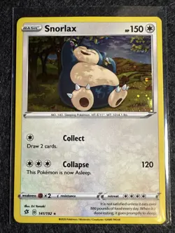 Snorlax 141/192 Rebel Clash Cosmos Holo Rare SWIRL! 2020 Pokemon Card - Image 1