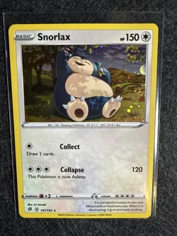 Snorlax 141/192 Rebel Clash Cosmos Holo Rare SWIRL! 2020 Pokemon Card - Image 2