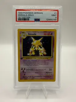 Pokemon Alakazam (Simsala) Base Set 1st Edition GERMAN Holo Rare #1 PSA 9 Mint - Image 3