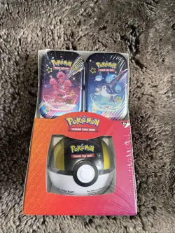 Pokemon Paldean Fates TCG: 2 Mini Tins, Poke Ball, Factory Sealed New - Image 1
