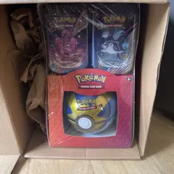 Paldean Fates 2x Mini Tins + Luxury Pokeball Pokemon TCG Factory Sealed New - Image 1