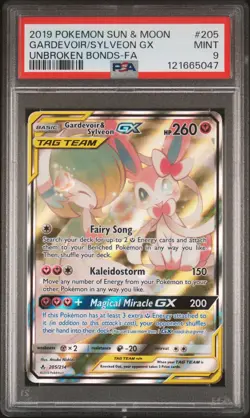 2019 POKEMON SUN & MOON UNBROKEN BONDS FULL ART/GARDEVOIR & SYLVEON GX PSA 9 - Image 1