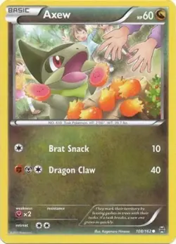 Pokemon TCG - Axew - 108/162 - Common - XY: Breakthrough [Near Mint] - Image 1