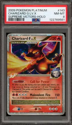 Pokemon Charizard G Lv.X Supreme Victors Holo Ultra Rare #143 PSA 8 - Image 1