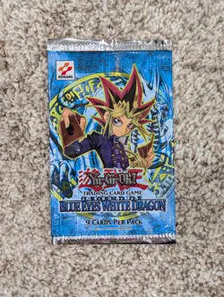 EMPTY Yugioh Legend of Blue Eyes White Dragon Pack Wrapper (No Cards!) - Image 1