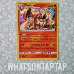 Pokemon Card Charizard SM158 Black Star Promo Sun Moon Team Up Prerelease LP - Image 1