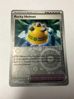 Pokemon Card Scarlet & Violet Reverse Holographic Rocky Helmet 193/198 NM - Image 1