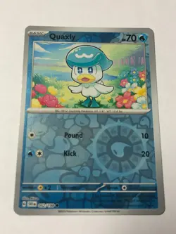 Pokemon Card Scarlet & Violet Reverse Holographic Quaxly 052/198 NM - Image 1