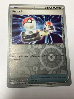 Pokemon Card Scarlet & Violet Reverse Holographic Switch 194/198 NM - Image 1