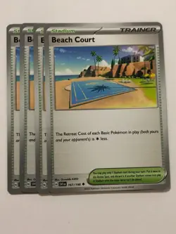 Pokemon Card Scarlet & Violet Base 4x Playset Beach Court 167/198 NM - Image 1