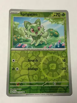 Pokemon Card Scarlet & Violet Reverse Holographic Sprigatito 013/198 NM - Image 1