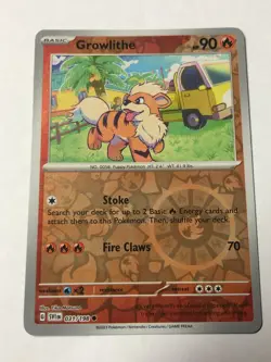 Pokemon Card Scarlet & Violet Reverse Holographic Growlithe 031/198 NM - Image 1