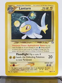 Lanturn 38/111 VLP - Neo Genesis Pokemon Card - $2 Combined Shipping - Image 1