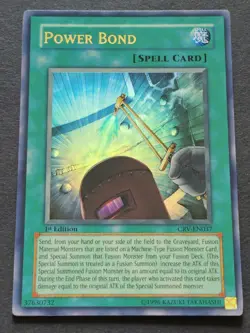 Power Bond 1st Edition Spell Card CRV-EN037 Yu-Gi-Oh! trading card. - Image 1