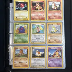 Lot of 95 Vintage 1999 Pokemon TCG Base Set Cards LP In Binder W/ Extra Sheets - Image 3