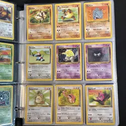Lot of 95 Vintage 1999 Pokemon TCG Base Set Cards LP In Binder W/ Extra Sheets - Image 5